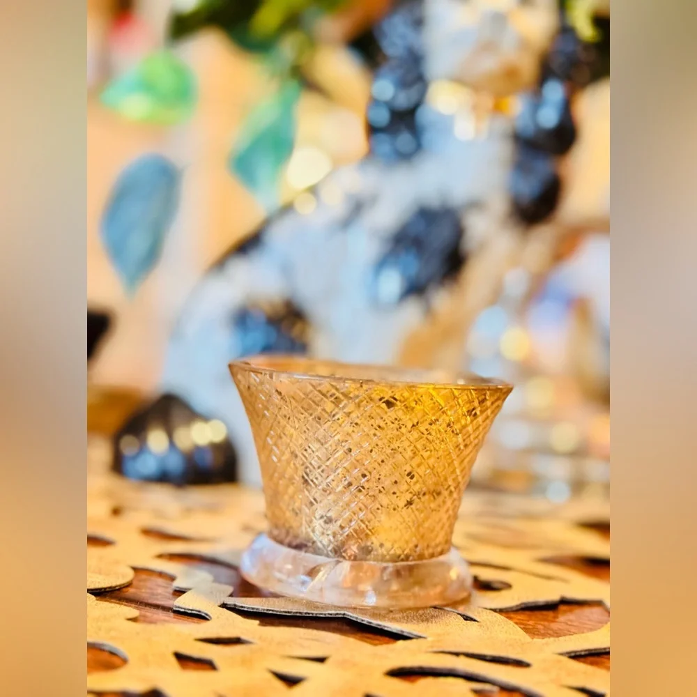 CREATIVE CO-OP Silver Mercury Glass Votive Candle Holder Home Decor Accents